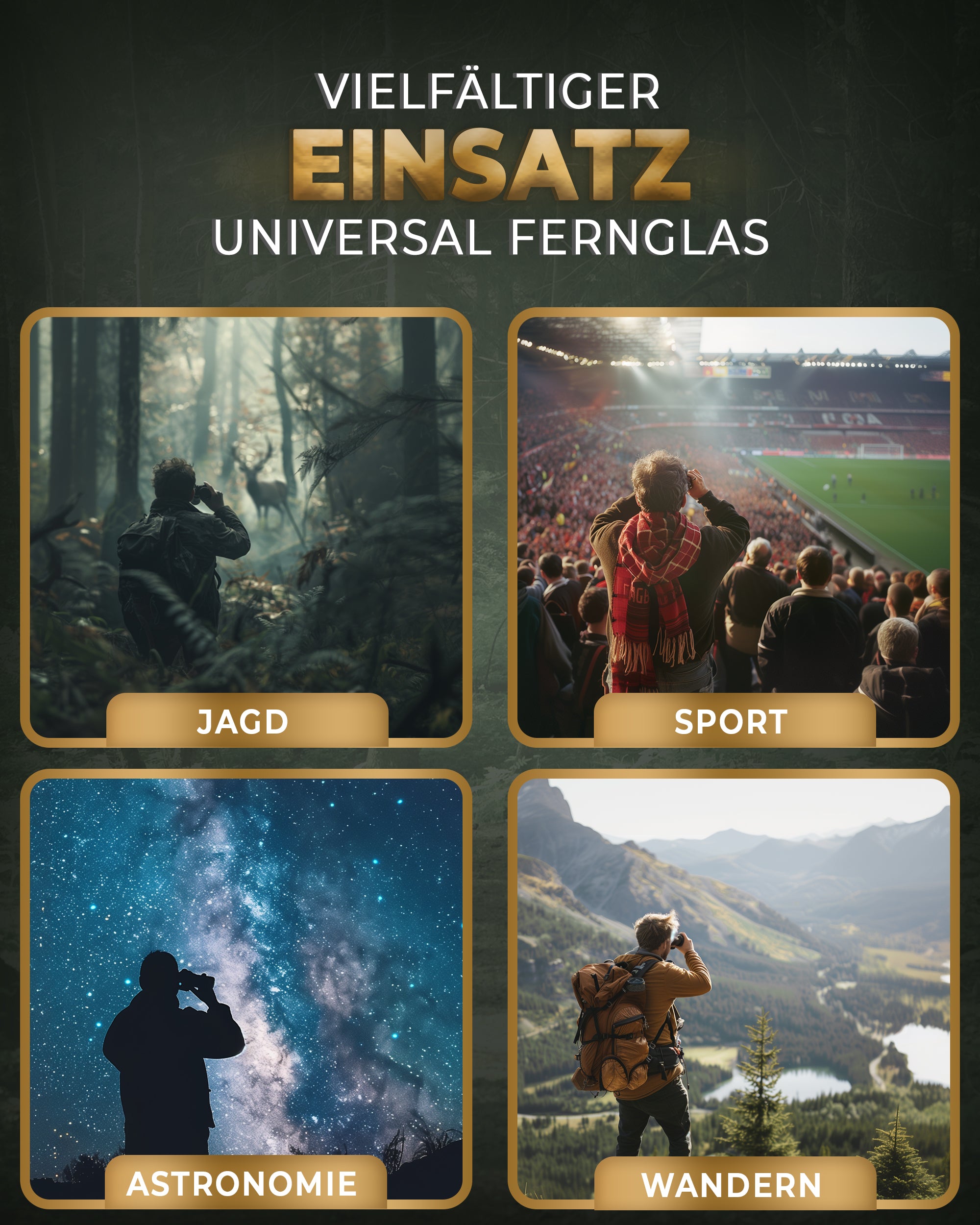 Weidenberger Fernglas 12x42, Magnesium Fernglas mit Nitrogenfüllung (Grün)