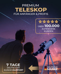 Weidenberger Teleskop 80600 – Refraktor-Fernrohr, 800 mm Brennweite, 60 mm Öffnung mit 3 Okularen + 3× Barlow-Linse, Sucherfernrohr, Stativ & Handy-Adapter – für Erwachsene & Einsteiger