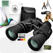 Birkental Fernglas für Erwachsene 10 x 50 mit Zubehör, Anfänger- und Profi-Modell, HD-Zoom, wasserdicht, leicht, kompakt, auch für Brillenträger geeignet, weites Sehfeld, ideal für Jagd, Vogelbeobachtung und Astronomie (Schwarz 10x50)