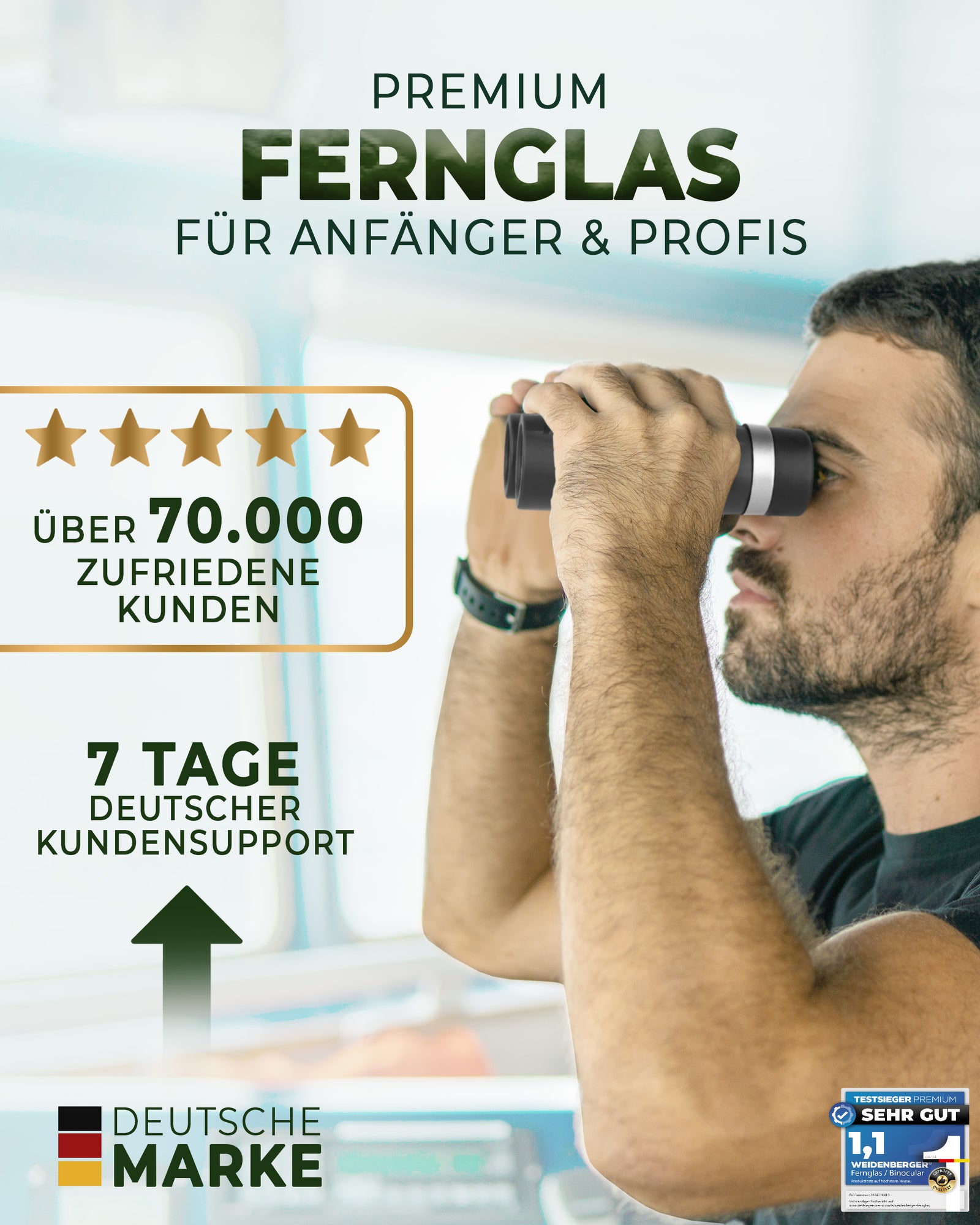 Weidenberger 10x26 Fernglas – Magnesium, stickstoffgefüllt, wasserdicht, BAK4 HD, FMC